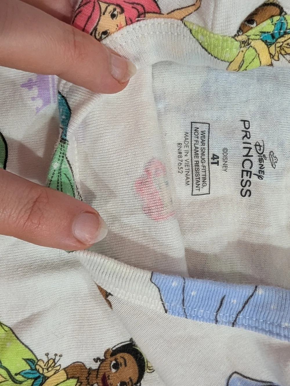 Girls Disney Princess Print Pajama Set